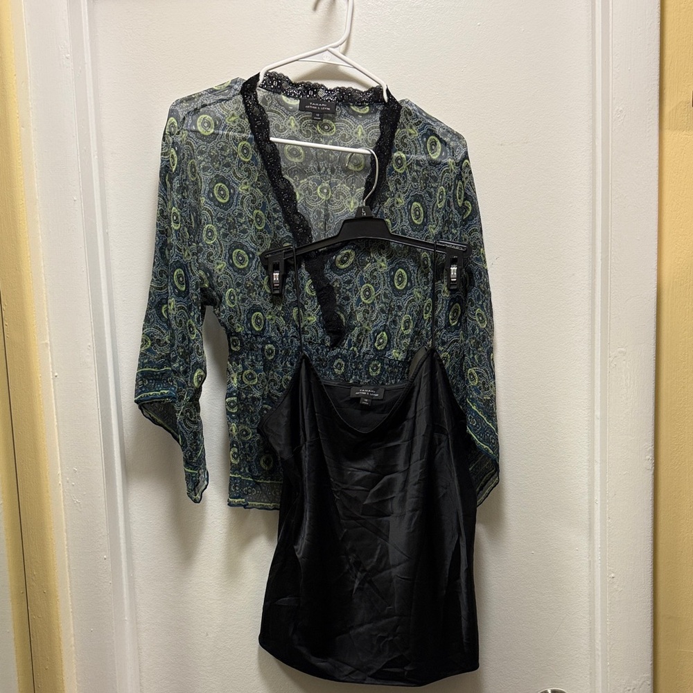 Chic Black and Green Women's Blouse